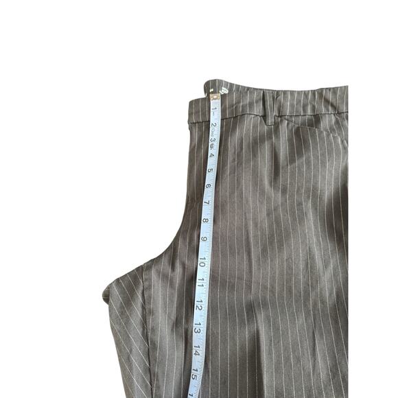 Old Navy Gray Striped Office High-Rise Straight Leg Pixie Dress Pants Size 20 - Picture 9 of 11